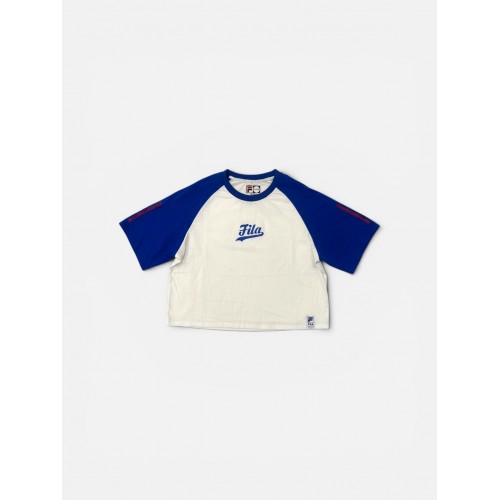 Fila Λευκό-Μπλε Crop T-Shirt 2XL